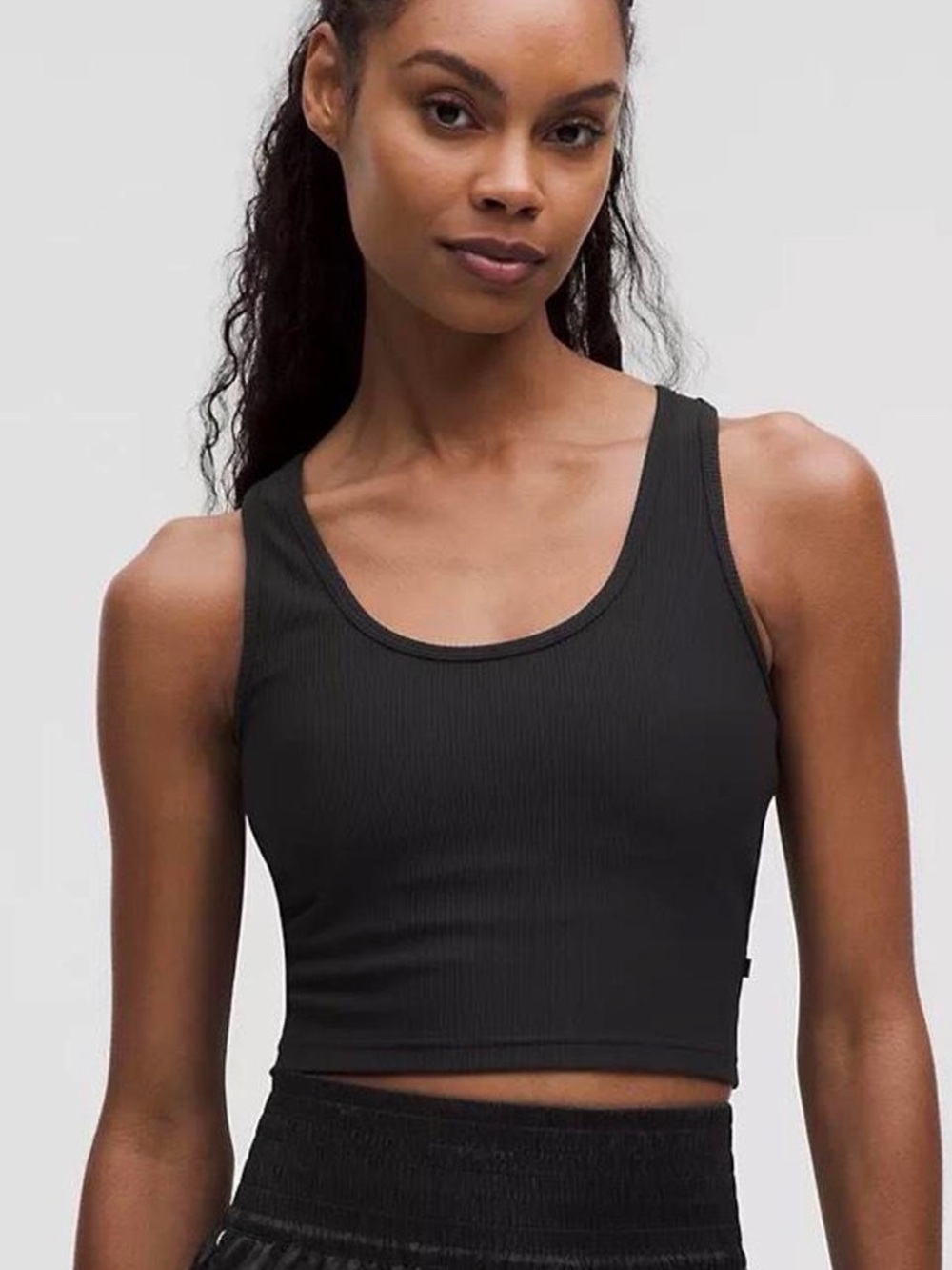 Lululemon Power Pivot Black Ribbed Tank Size 6
